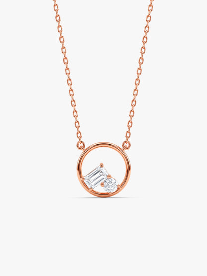 Rose Gold Valeria Circle Necklace