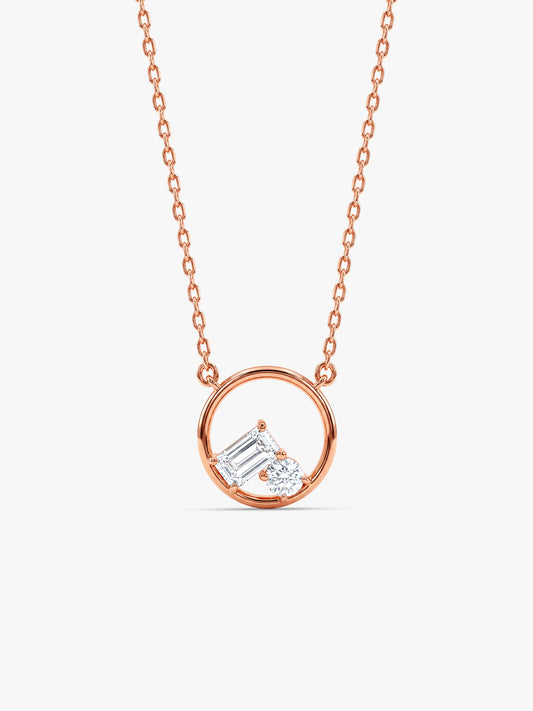 Rose Gold Valeria Circle Necklace
