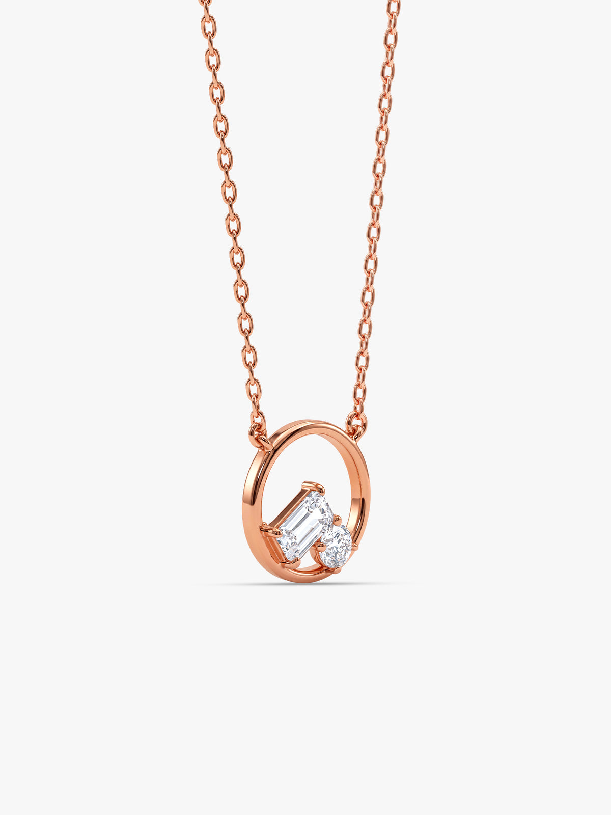 Rose Gold Valeria Circle Necklace