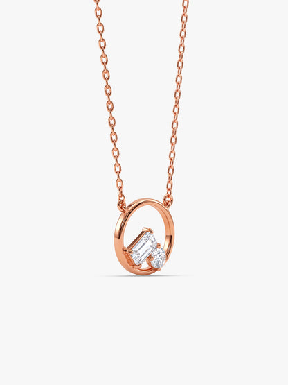 Rose Gold Valeria Circle Necklace