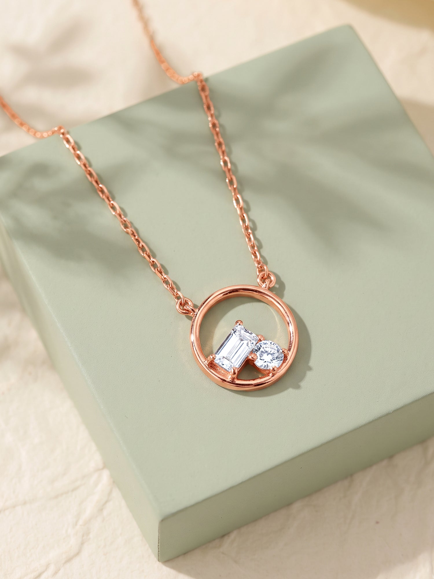 Rose Gold Valeria Circle Necklace