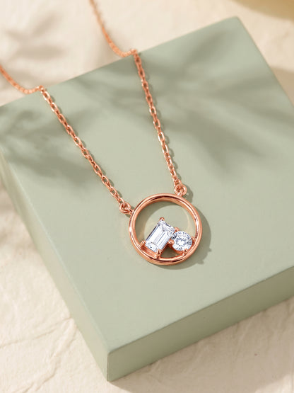 Rose Gold Valeria Circle Necklace