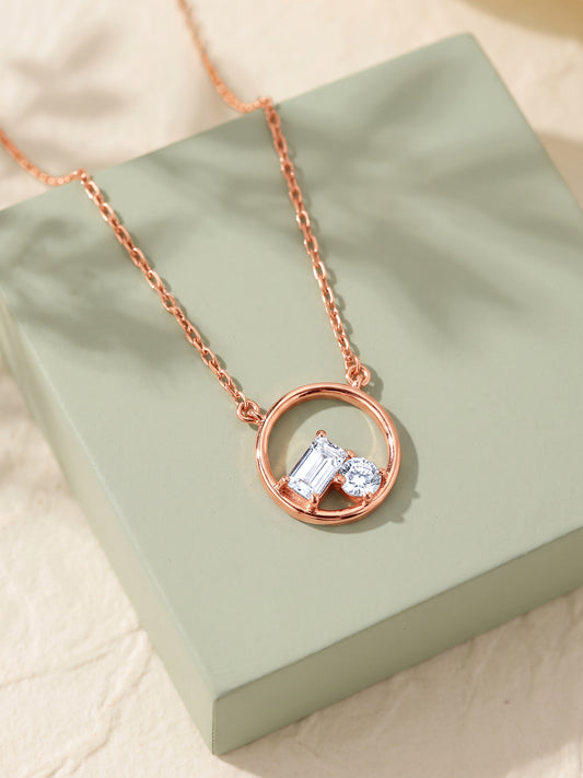 Rose Gold Valeria Circle Necklace