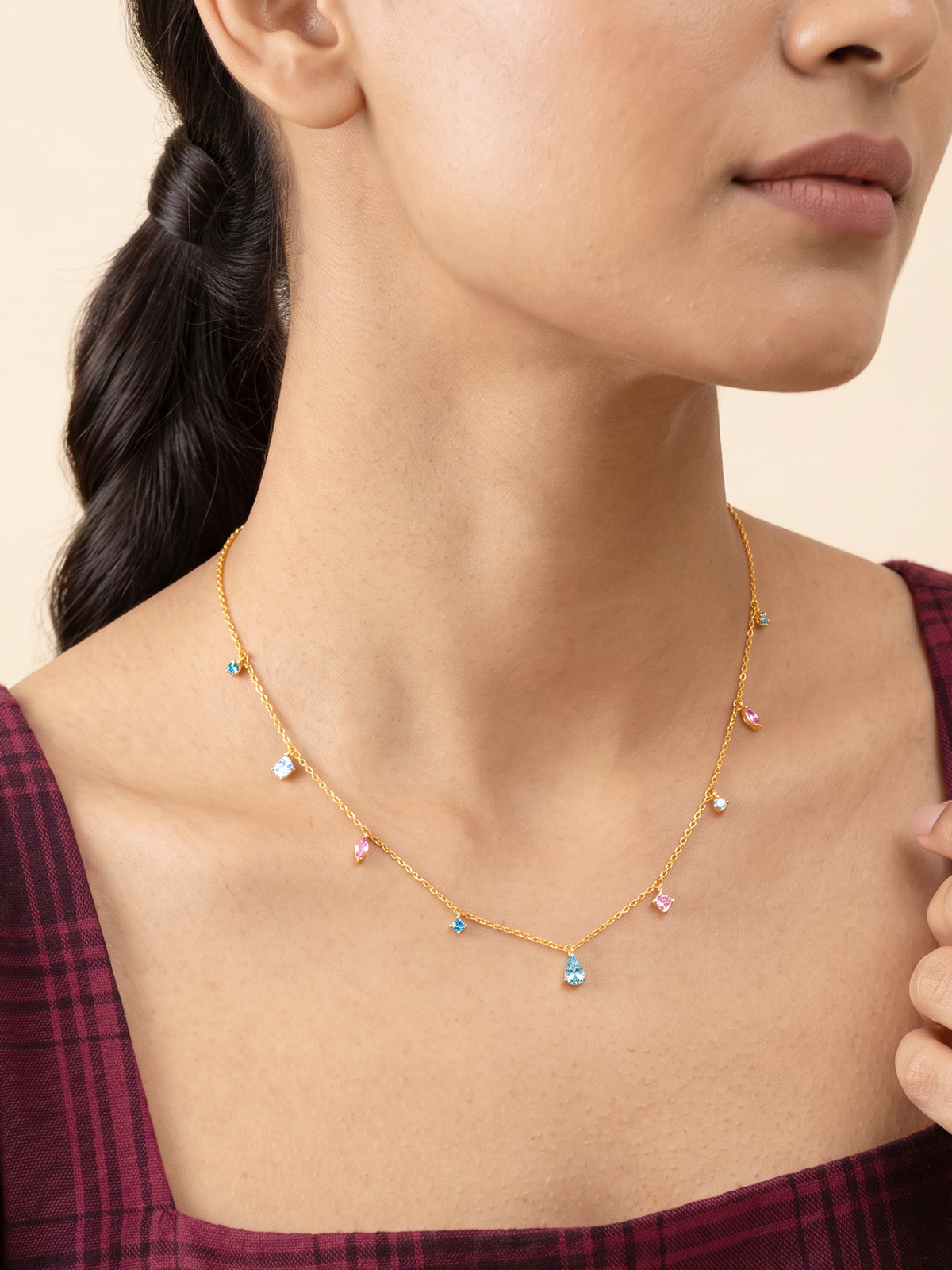 Golden Prism Drift Necklace