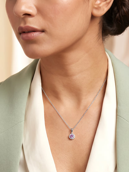 Silver Mireille Pendant With Link Chain