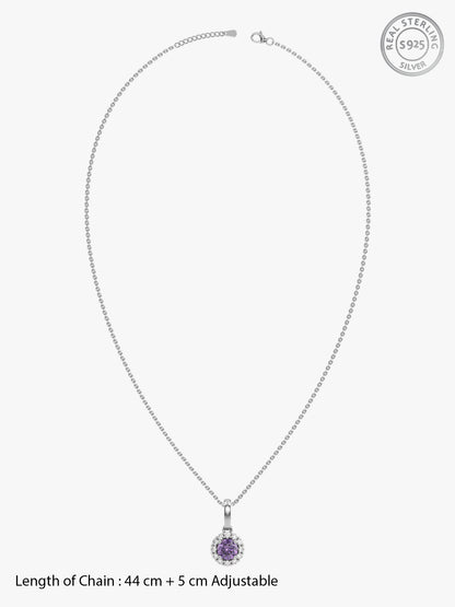 Silver Mireille Pendant With Link Chain