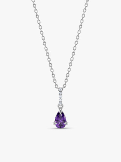 Silver Pear Drip Pendant With Link Chain