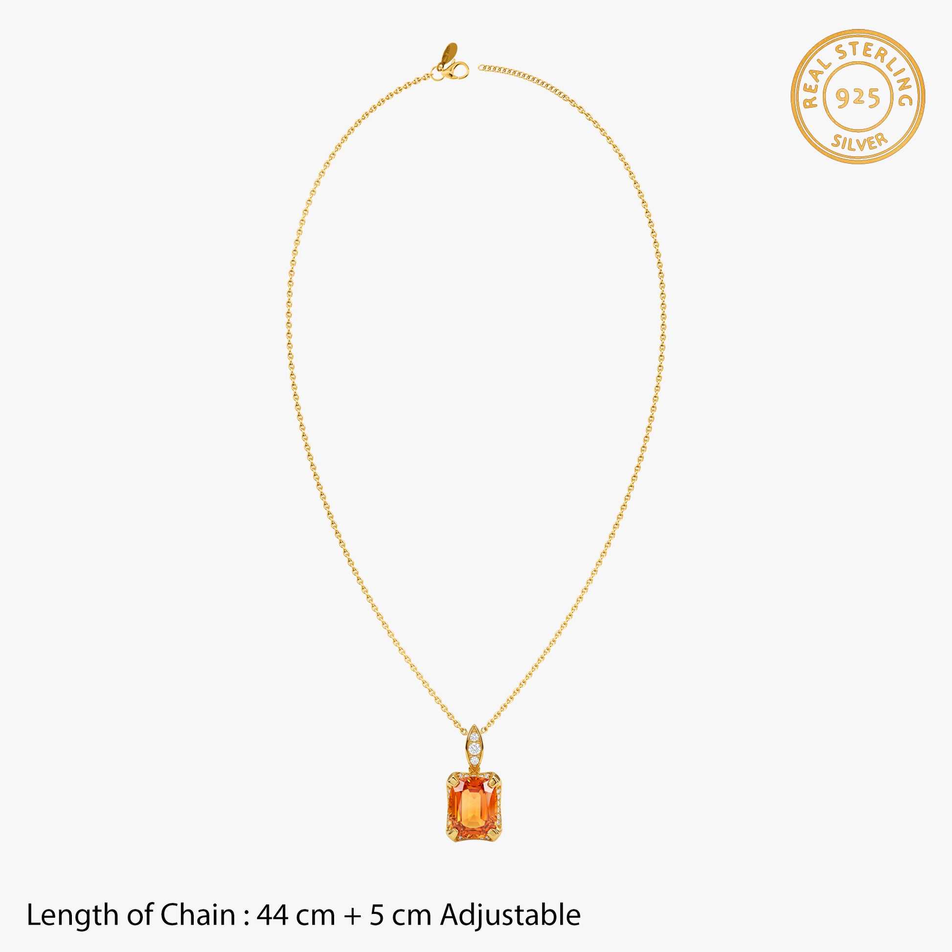 Golden Chrysos Pendant With Link Chain