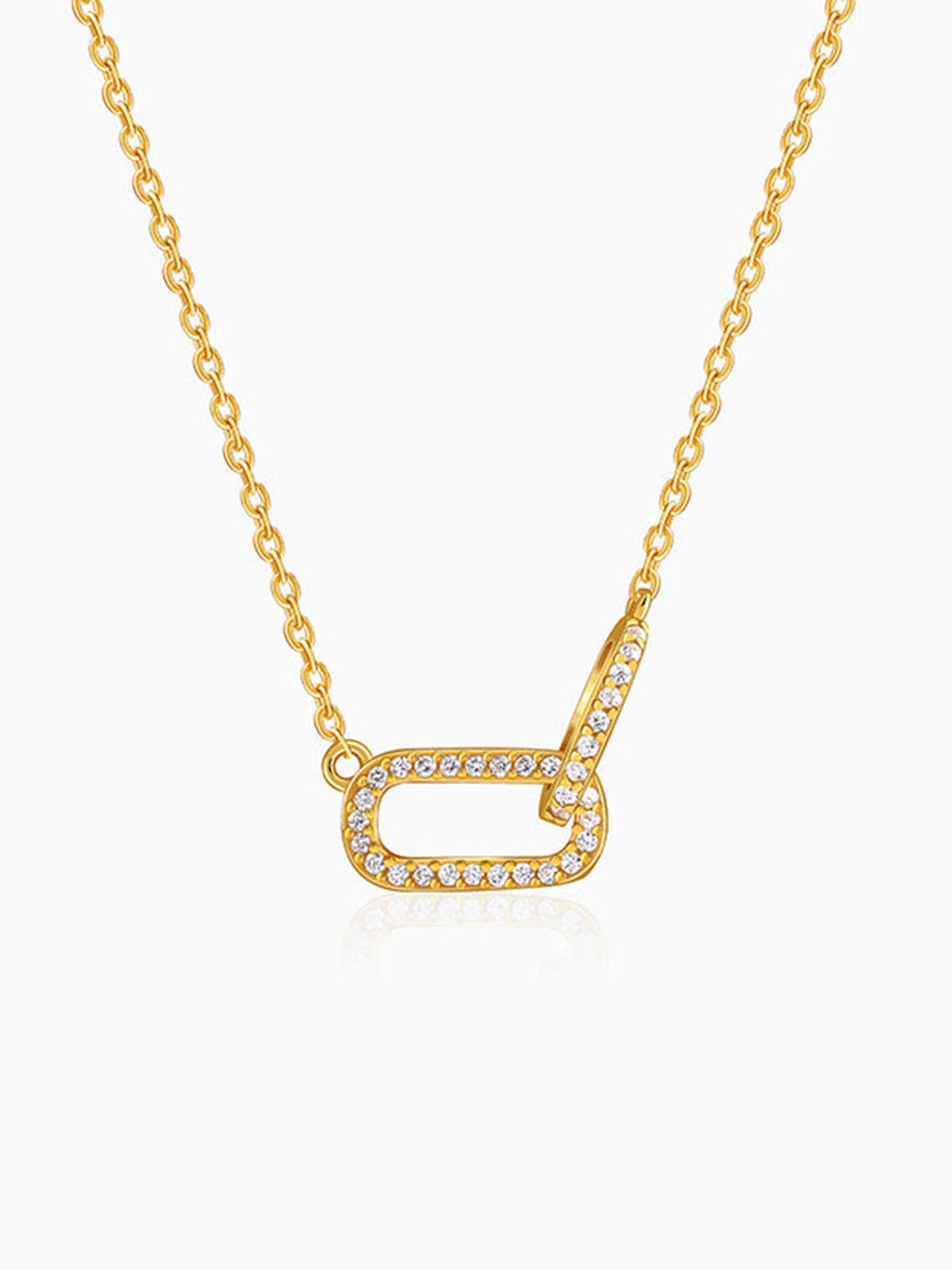 Golden Interlinked Paperclip Necklace