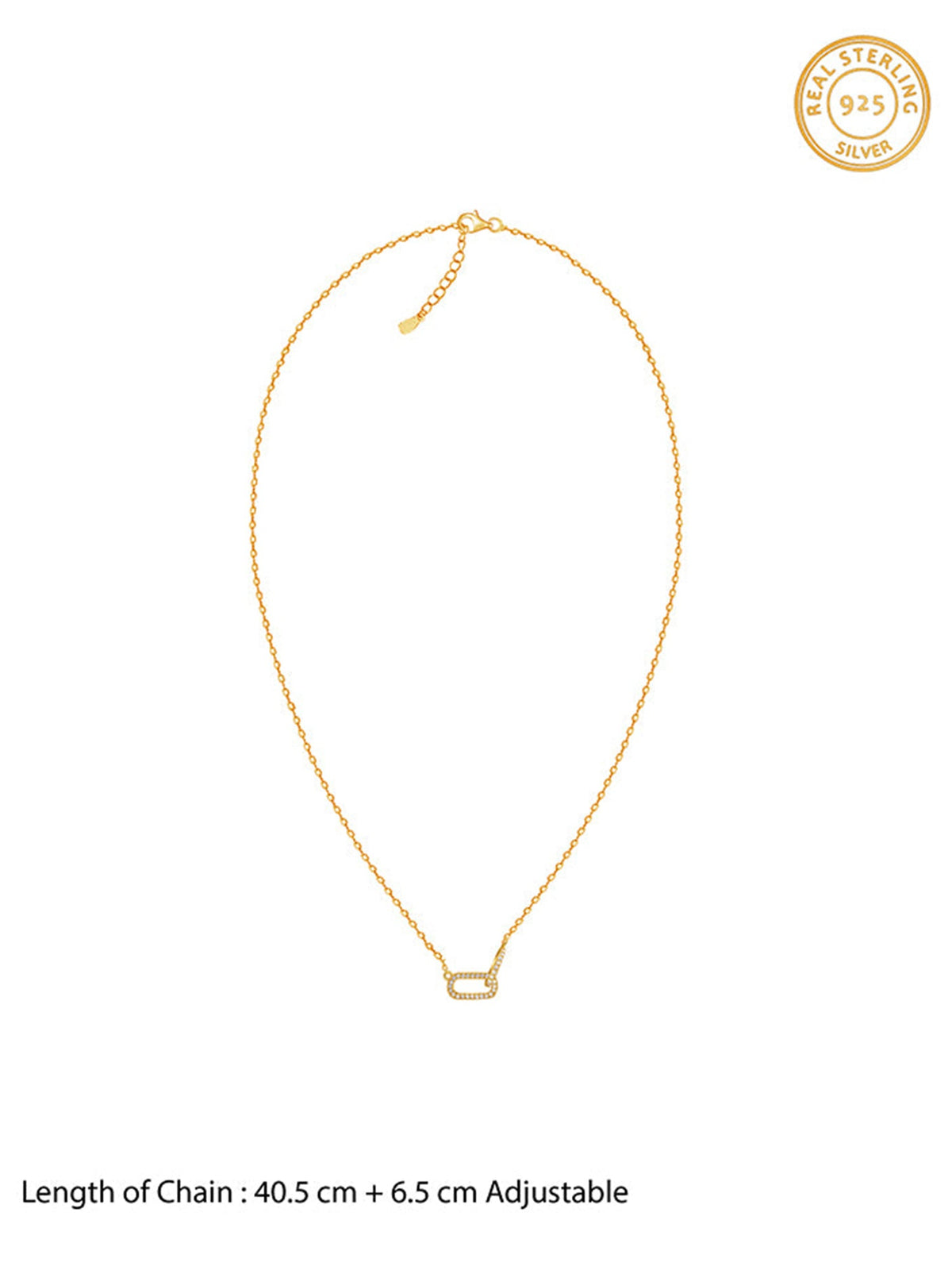 Golden Interlinked Paperclip Necklace