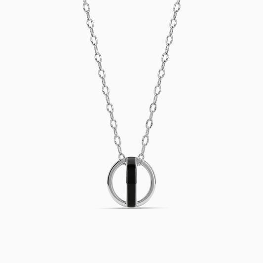Silver Orbis Hoop Pendant With Link Chain