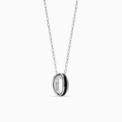 Silver Orbis Hoop Pendant With Link Chain