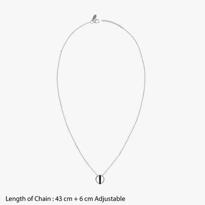 Silver Orbis Hoop Pendant With Link Chain