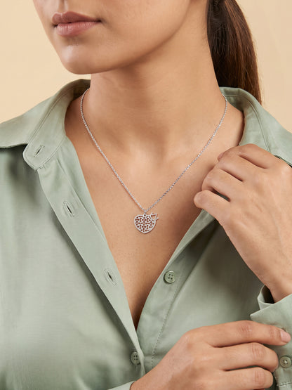 Silver Luciana Pendant With Link Chain