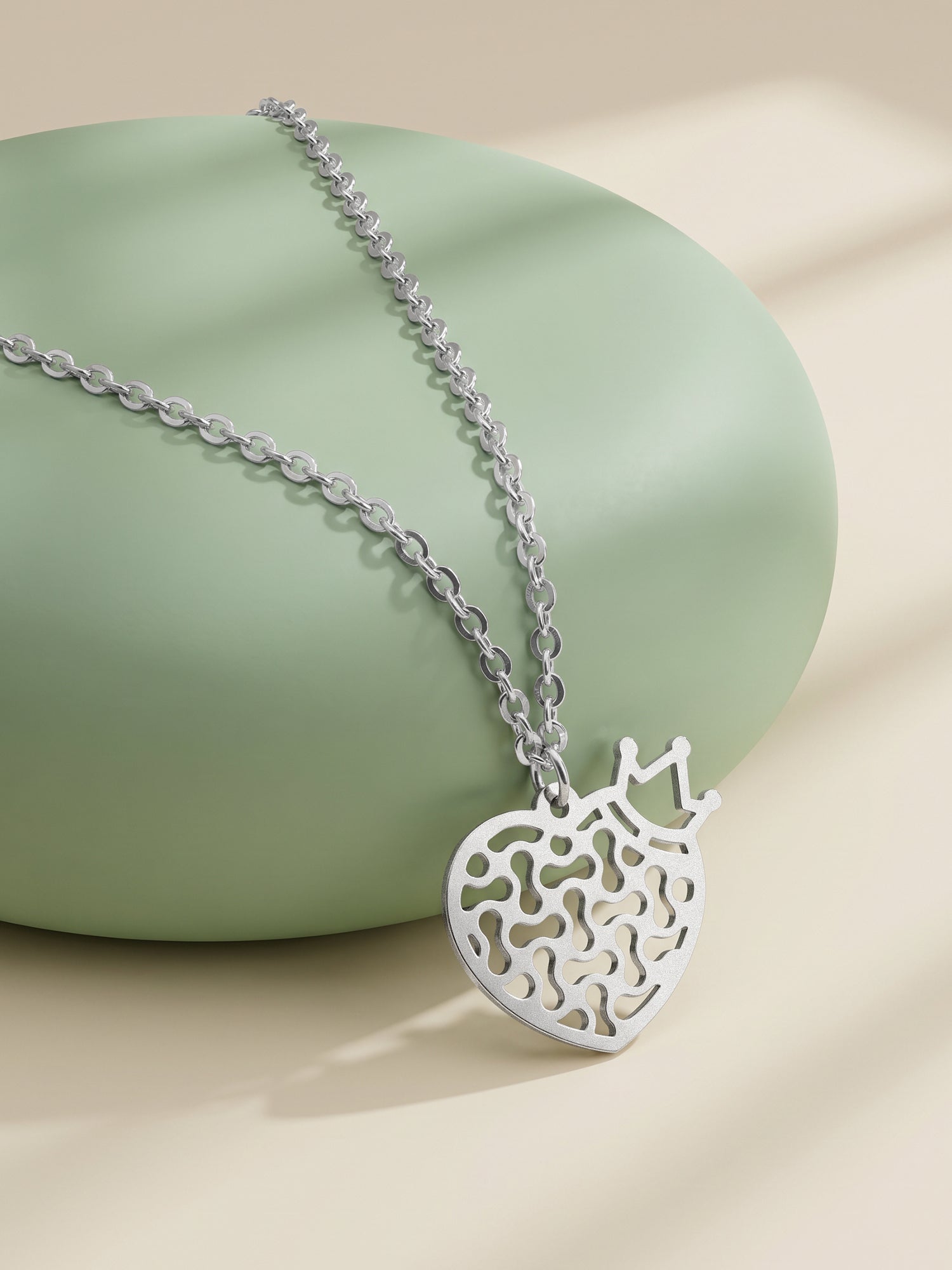 Silver Luciana Pendant With Link Chain