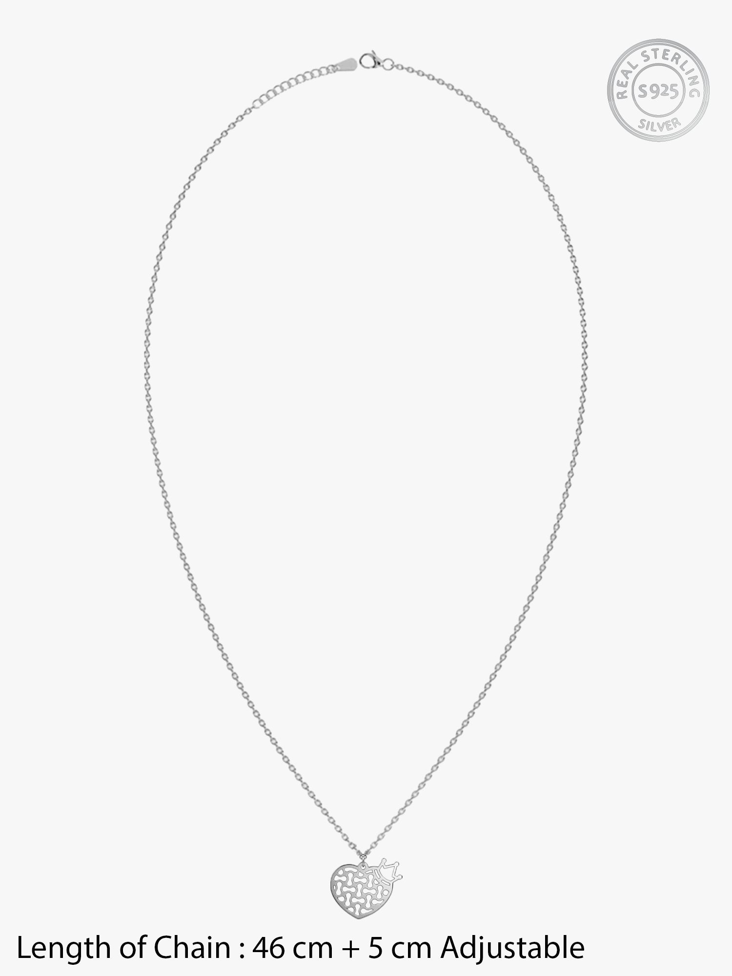Silver Luciana Pendant With Link Chain