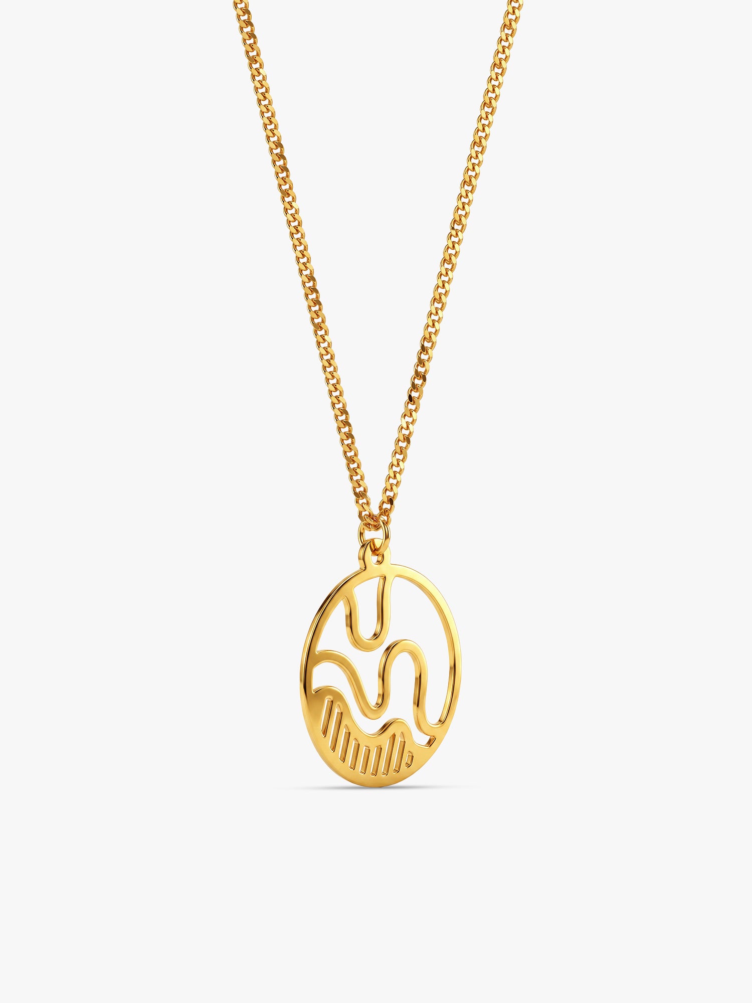 Golden Felicitas Pendant With Link Chain