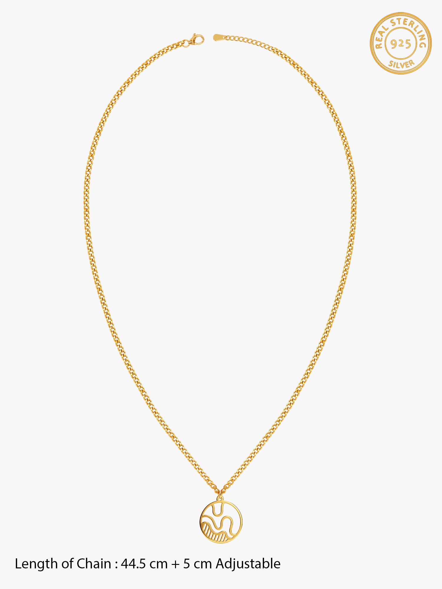 Golden Felicitas Pendant With Link Chain