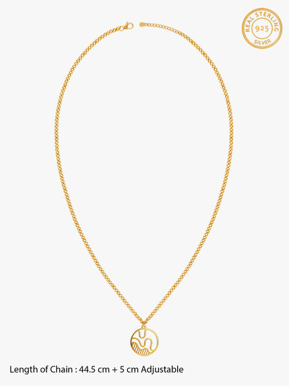 Golden Felicitas Pendant With Link Chain