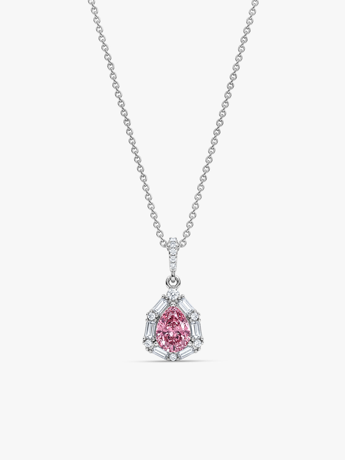 Silver Evelina Pendant With Link Chain