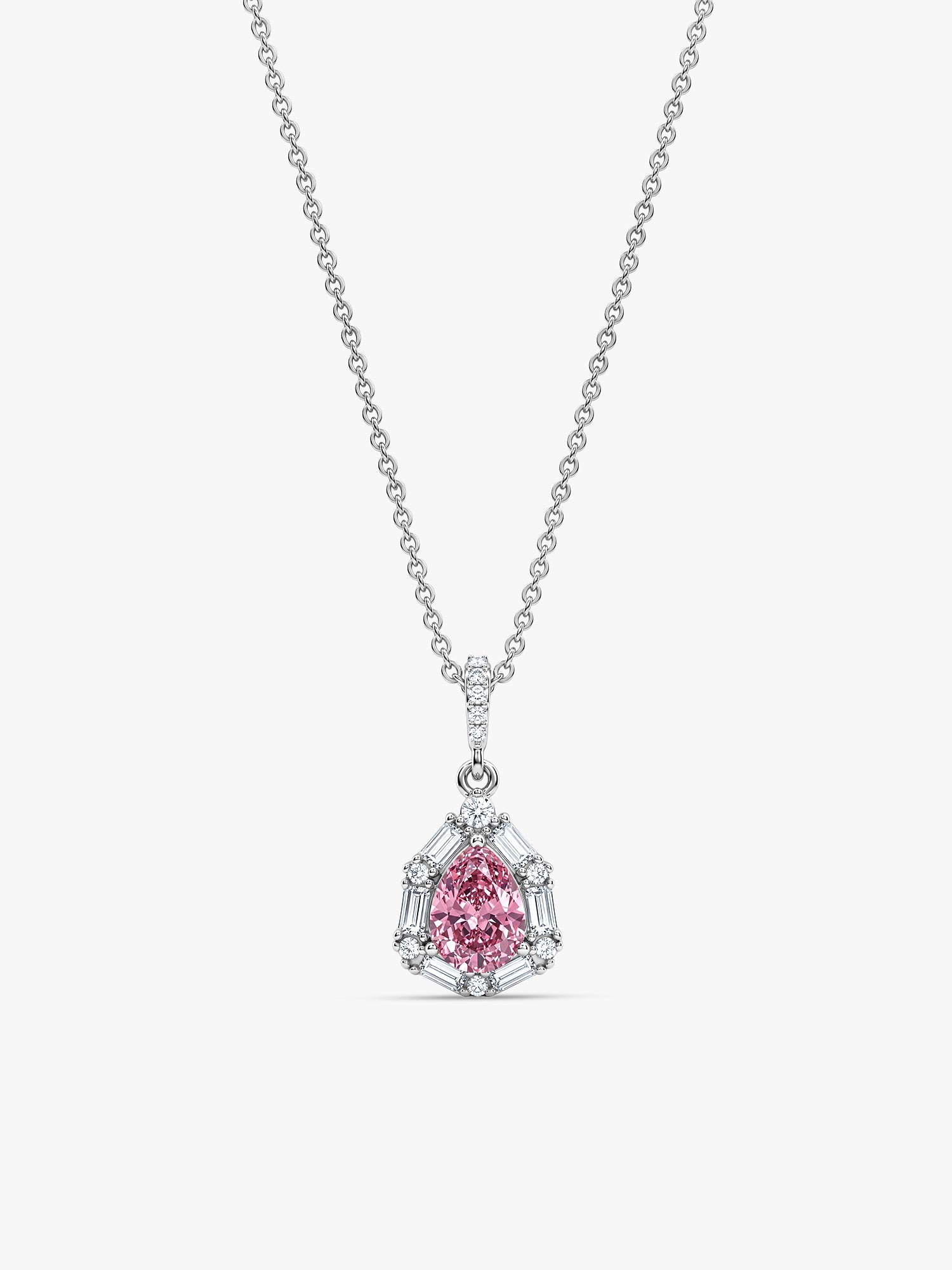 Silver Evelina Pendant With Link Chain