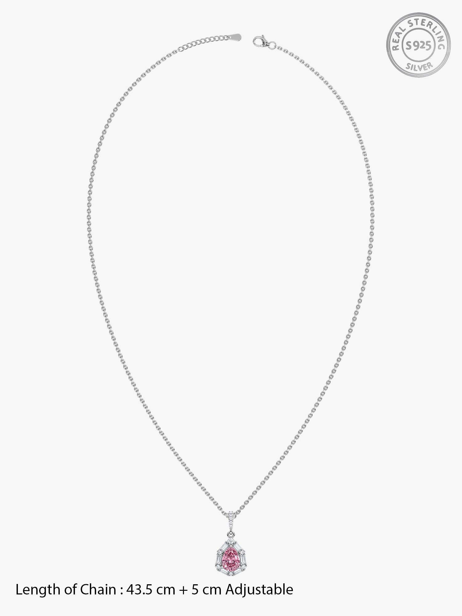 Silver Evelina Pendant With Link Chain