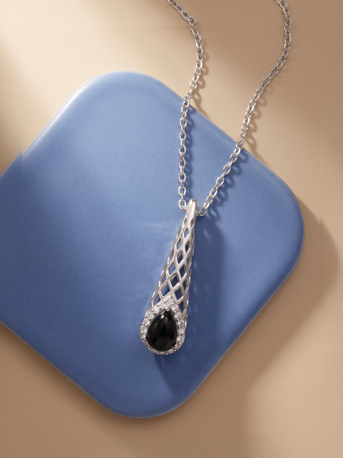 Silver Elisa Grace Pendant With Link Chain