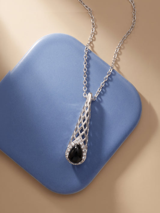 Silver Elisa Grace Pendant With Link Chain
