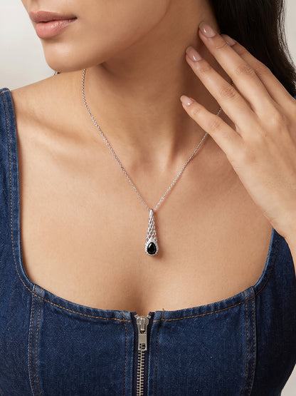 Silver Elisa Grace Pendant With Link Chain