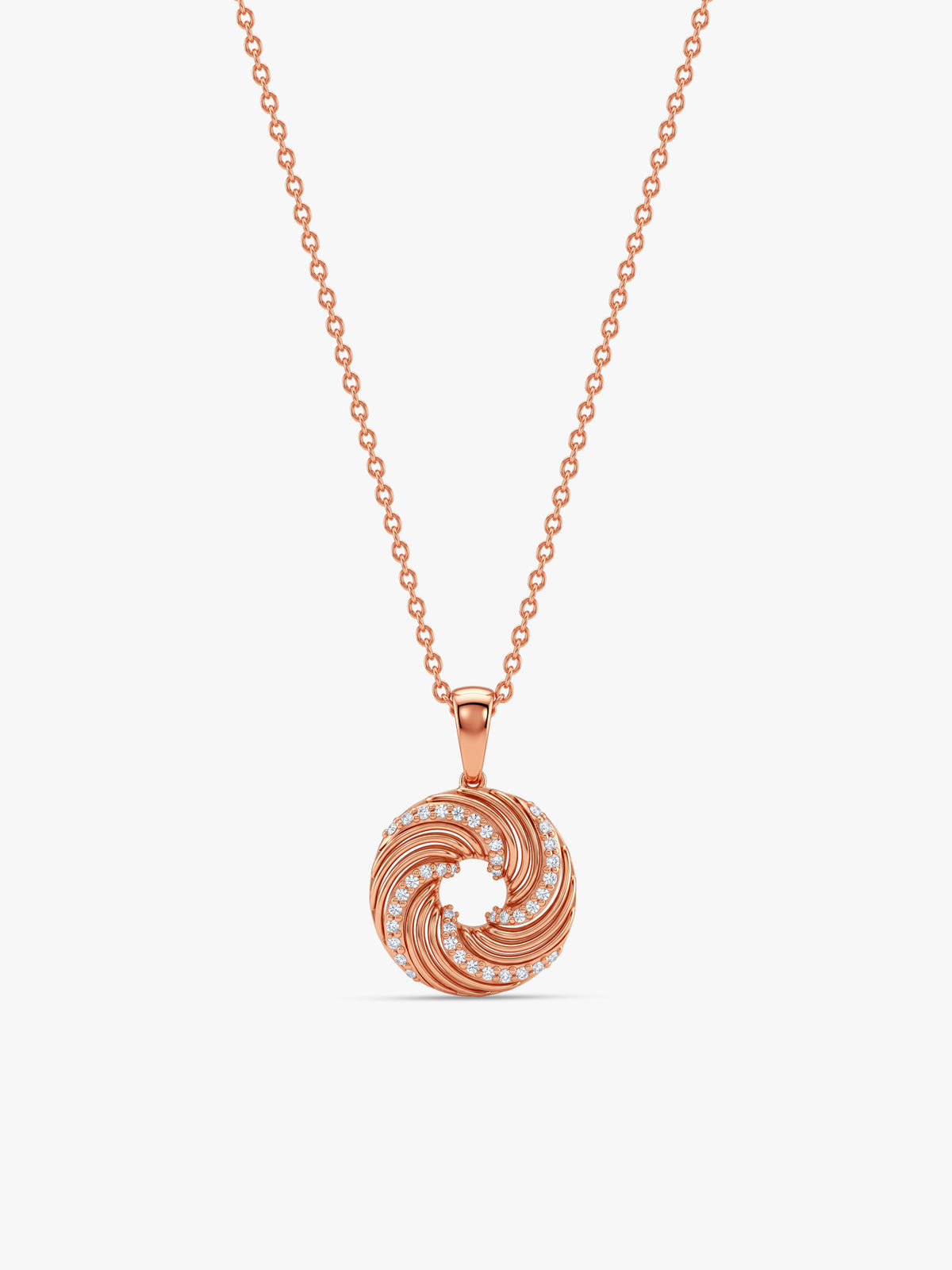 Rose Gold Ione Pendant With Link Chain