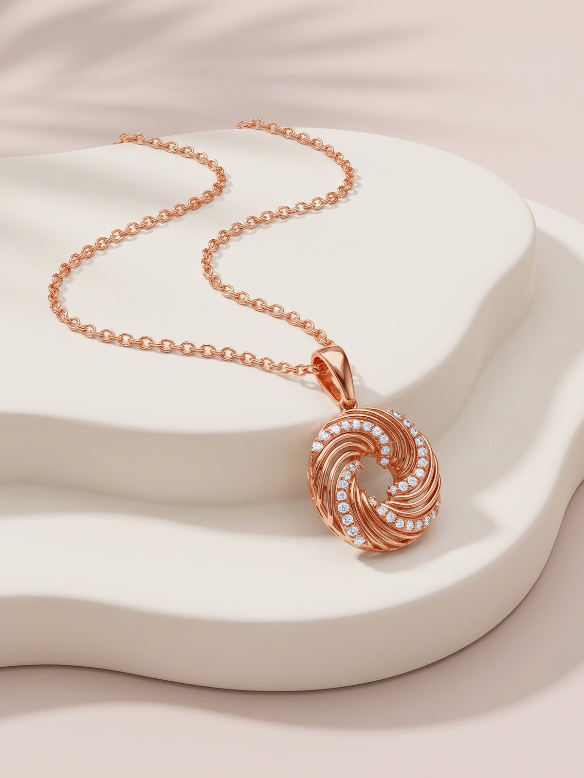 Rose Gold Ione Pendant With Link Chain
