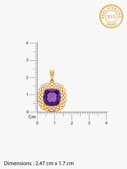 Golden Imperial Violet Pendant With Link Chain