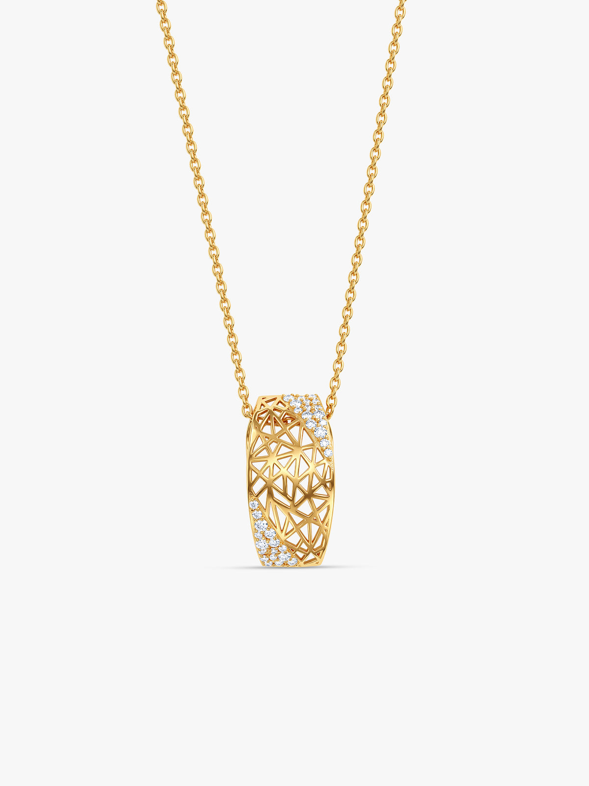 Golden Mariela Pendant With Link Chain