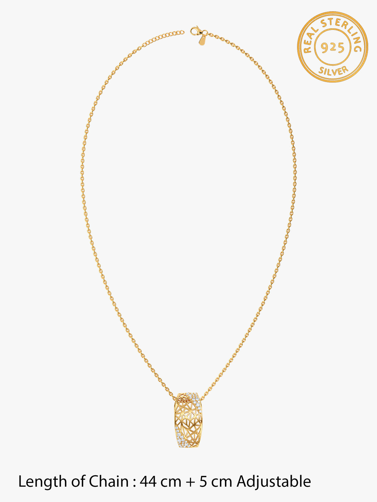 Golden Mariela Pendant With Link Chain