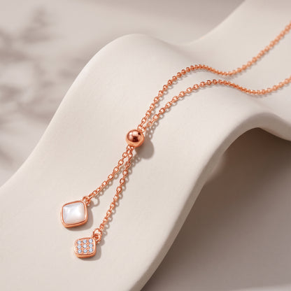 Rose Gold Paris Dangling Necklace
