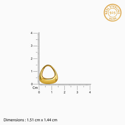 Golden Pebble Pendant With Link Chain