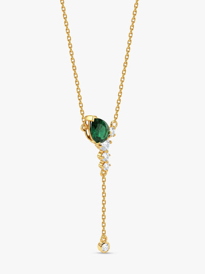 Golden Forever Green Lariat Necklace