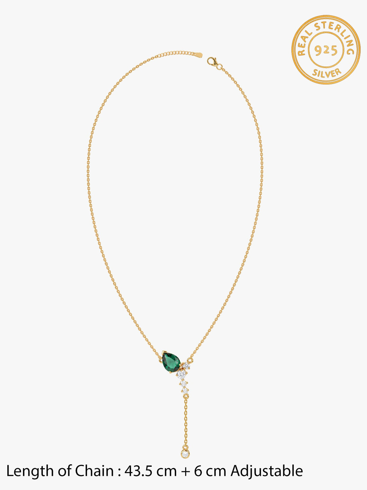 Golden Forever Green Lariat Necklace