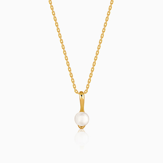 Golden Akoya Pendant With Link Chain