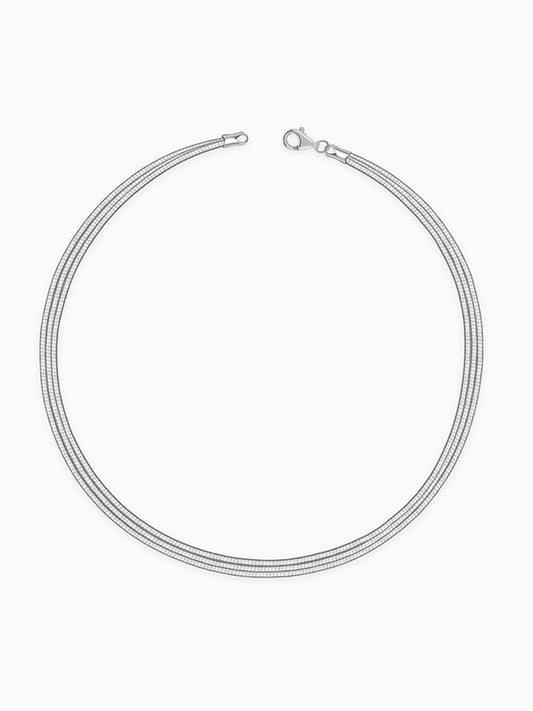 Silver Layered Hasli Necklace