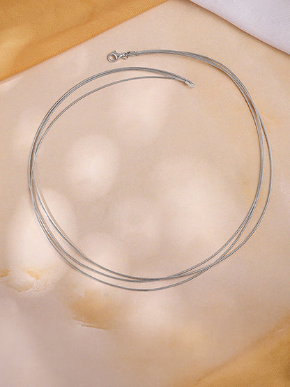 Silver Layered Hasli Necklace