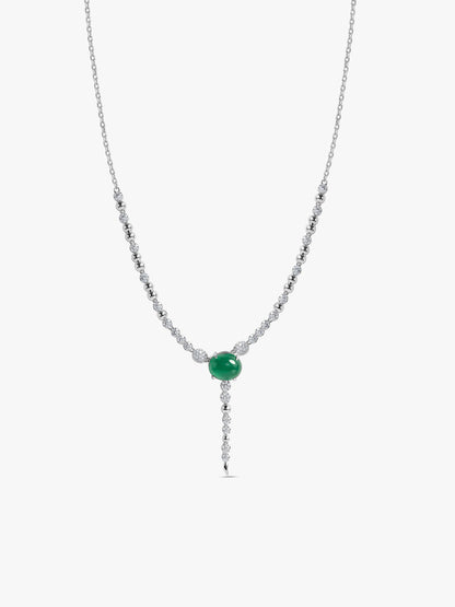 Silver Asterella Lariat Necklace