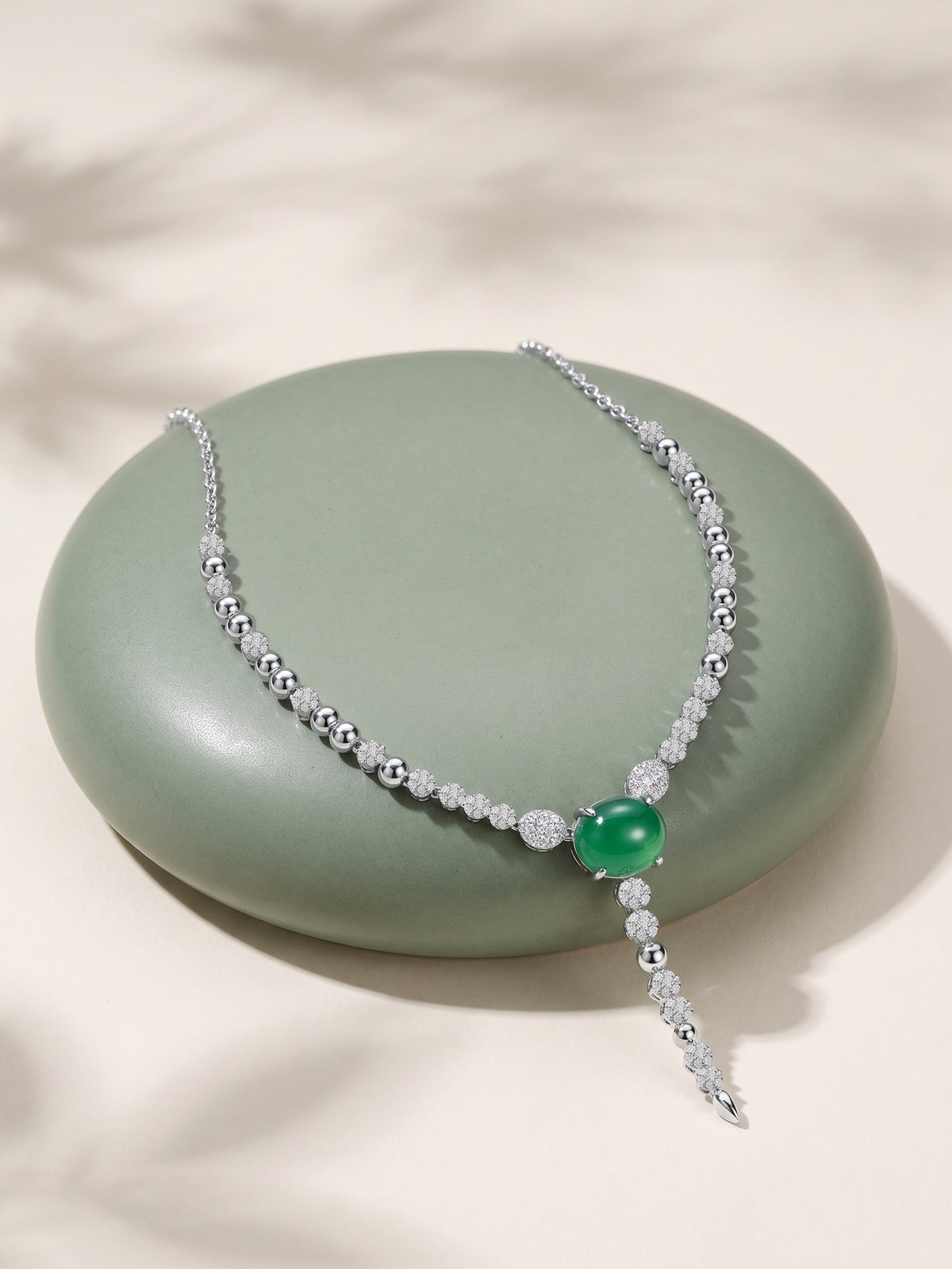 Silver Asterella Lariat Necklace