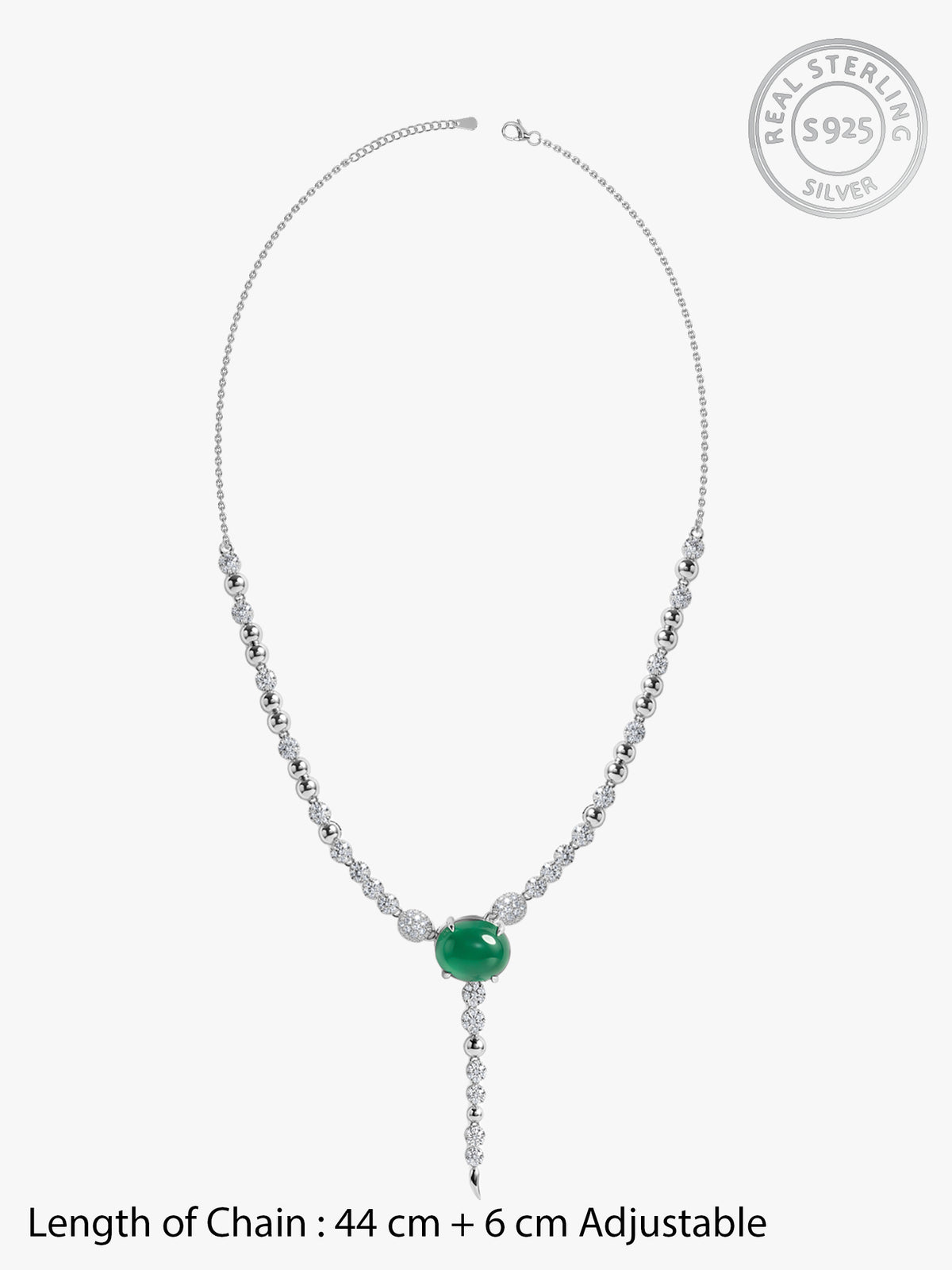 Silver Asterella Lariat Necklace