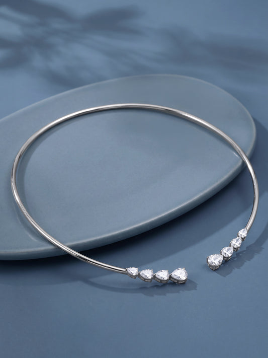 Silver Lumina Glace Pear Choker