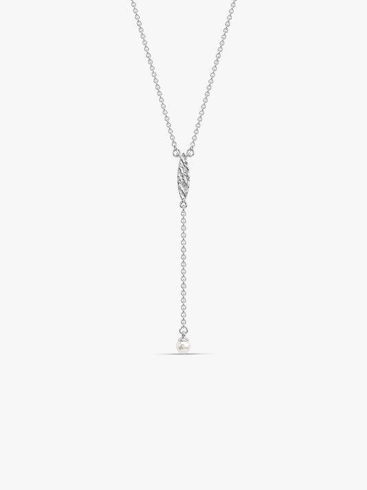 Silver Bellamy Pearl Lariat Necklace