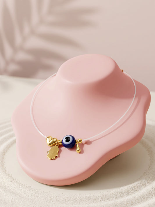 Golden Evil Eye Harmony Invisible Necklace