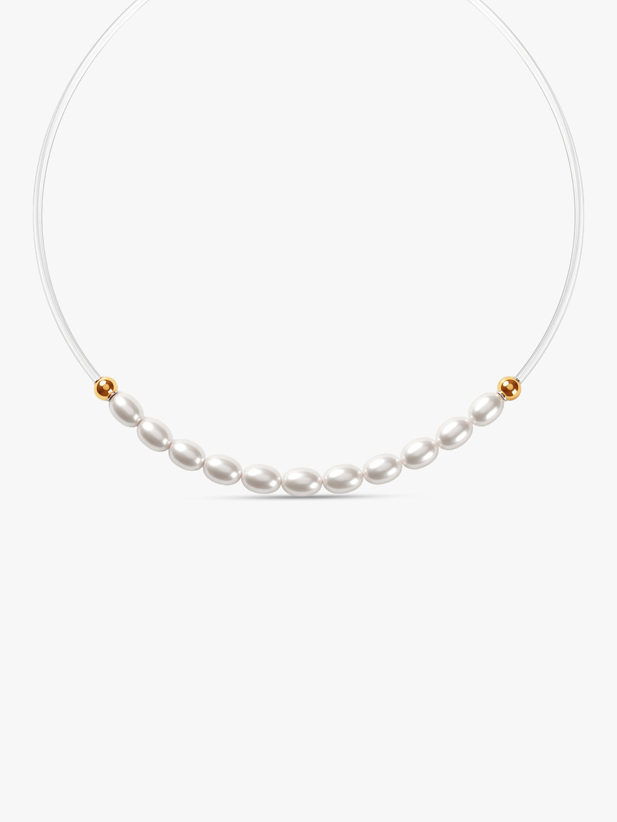 Golden Audrey Hepburn Invisible Pearl Necklace