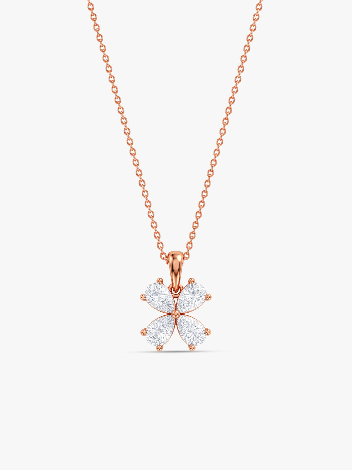 Rose Gold Liliane Pendant With Link Chain