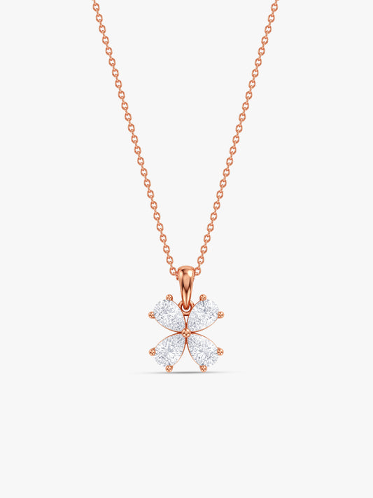 Rose Gold Liliane Pendant With Link Chain